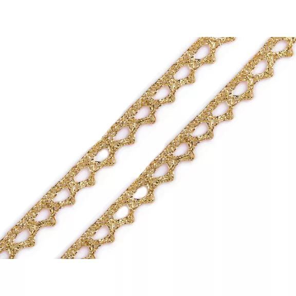 paszomány / csipke lurexel szélessége 10 mm - 1 arany (18 m-es csomagolás) paszomány / csipke lurexel szélessége 10 mm - 1 arany (18 m-es csomagolás)