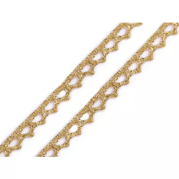   paszomány / csipke lurexel szélessége 10 mm - 1 arany (54 m-os csomagolás)