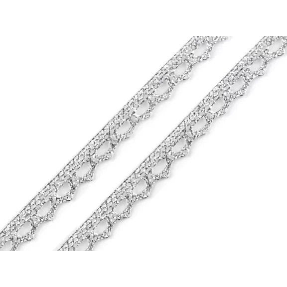 paszomány / csipke lurexel szélessége 10 mm - 2 ezüst (18 m-es csomagolás) paszomány / csipke lurexel szélessége 10 mm - 2 ezüst (18 m-es csomagolás)