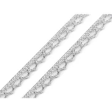   paszomány / csipke lurexel szélessége 10 mm - 2 ezüst (54 m-os csomagolás)