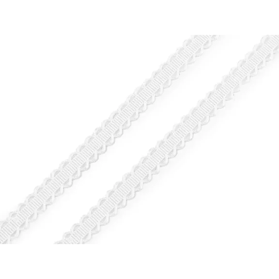 Csipke mintás szatén szalag 10 mm - 1 fehér (22,5 m-es csomagolás) Csipke mintás szatén szalag 10 mm - 1 fehér (22,5 m-es csomagolás)