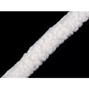   Bevarrható szegő szalag / bárány szörme utánzat széles 3,5 cm - 1 természetes fehér 