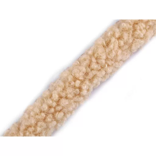 Bevarrható szegő szalag / bárány szörme utánzat széles 3,5 cm