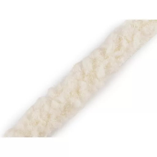 Bevarrható szegő szalag / bárány szörme utánzat széles 3,5 cm