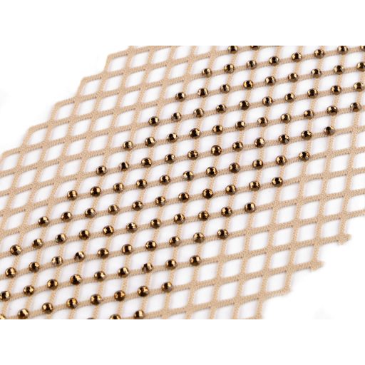 Rugalmas ruhabetét / háloanyag / paszomány bélés csiszolt kövekkel szélessége 75 mm