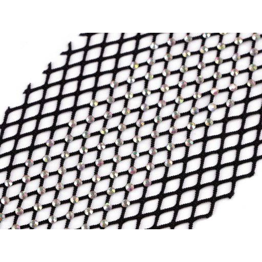 Rugalmas ruhabetét / háloanyag / paszomány bélés csiszolt kövekkel szélessége 75 mm