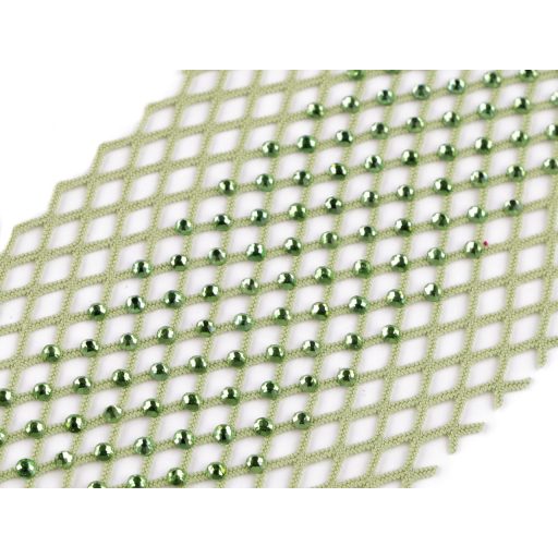 Rugalmas ruhabetét / háloanyag / paszomány bélés csiszolt kövekkel szélessége 75 mm