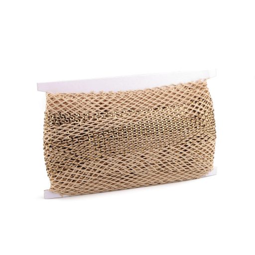 Rugalmas ruhabetét / háloanyag / paszomány bélés csiszolt kövekkel szélessége 75 mm