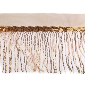 Paszomány monofil flitteres rojtokkal szélessége 20 cm