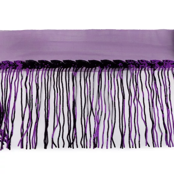 Paszomány monofil flitteres rojtokkal szélessége 20 cm - 7 mélylila Paszomány monofil flitteres rojtokkal szélessége 20 cm - 7 mélylila