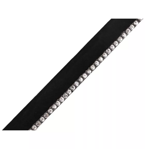 Paszpól szalag üveg kövekkel 10 mm - 2 fekete Paszpól szalag üveg kövekkel 10 mm - 2 fekete