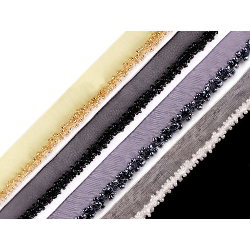 Polieszter paszpól szalag / kéder gyöngyös 15 mm széles