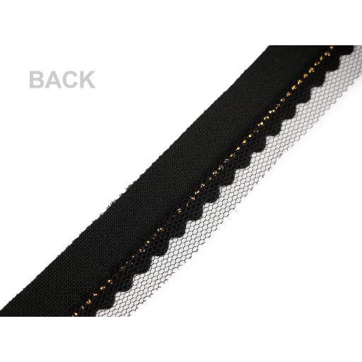 Paszpol bevarrható szegő szalag kövek tüll széles 15; 20 mm