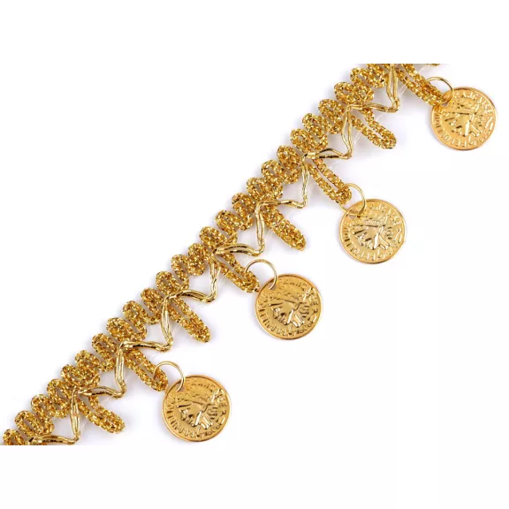 Shakira hastánc paszomány érmékkel 38 mm csörgő - arany (13,5 m-es csomagolás) Shakira hastánc paszomány érmékkel 38 mm csörgő - arany (13,5 m-es csomagolás)