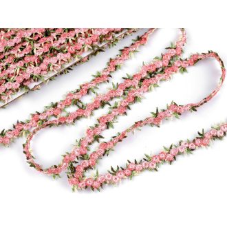 Hímzett paszomány 3D virággal szélessége 20 mm