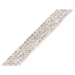 Négysoros strasz szalag dísz széles 10 mm
