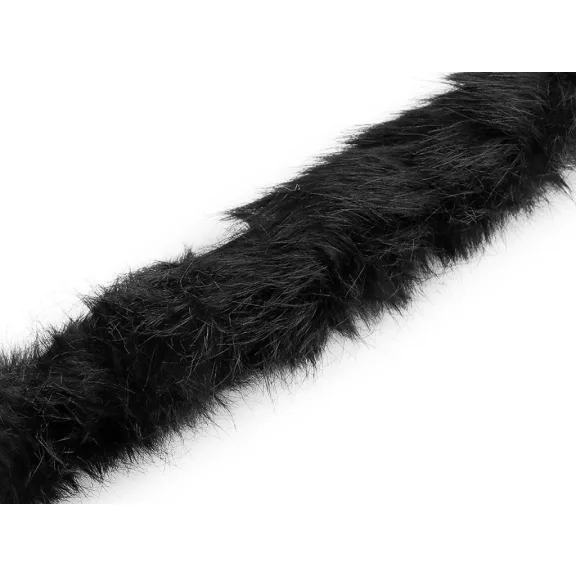 Műszőrme szalag bevarrható ruházati kerek , állatminta széles 5 cm - 7 fekete Műszőrme szalag bevarrható ruházati kerek , állatminta széles 5 cm - 7 fekete
