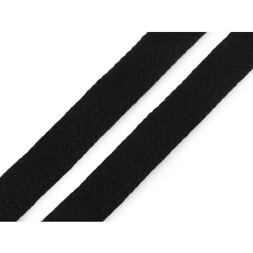   Pamutzsinór lapos / üreges zsinór széles 18 mm - 2 fekete (60 m-os csomagolás)