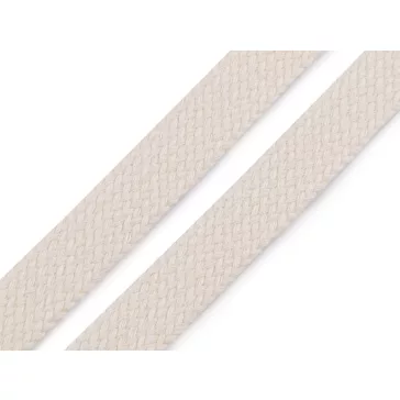   Pamutzsinór lapos / üreges zsinór széles 18 mm - 2 fekete (60 m-os csomagolás)