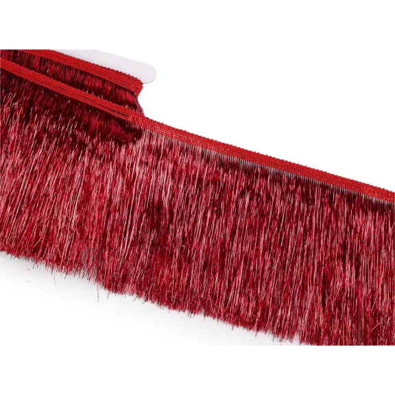 Sűrű metál rojt 15 cm széles - 4 piros (9 m-es csomagolás) Sűrű metál rojt 15 cm széles - 4 piros (9 m-es csomagolás)