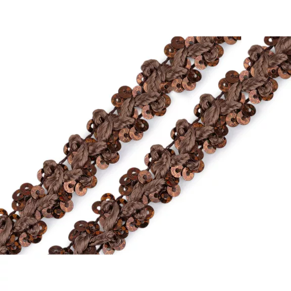 Flitter fonat szélessége 15 mm - 1 sötét réz (13 m-es csomagolás) Flitter fonat szélessége 15 mm - 1 sötét réz (13 m-es csomagolás)