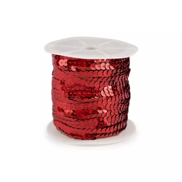   Sima hologramos flitterek, szélesség 6 mm, méterenként - 4 piros (180 m-os csomagolás)