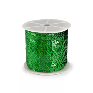   Sima hologramos flitterek, szélesség 6 mm, méterenként - 5 zöld (90 m-os csomagolás)