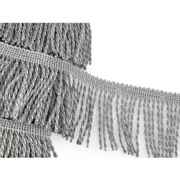 Sodrott rojt lurex 80 mm széles - 1 ezüst