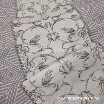   White light grey patterned 50cm wide cotton fabric last piece