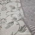   White light grey patterned 50cm wide cotton fabric last piece