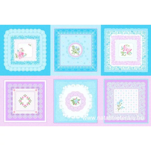 Halvány kék csipke mintás batiszt panelek