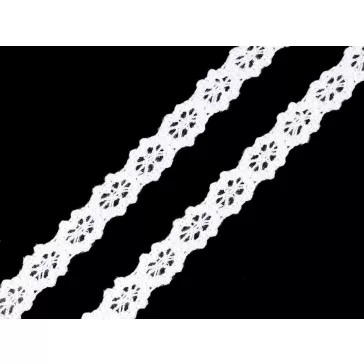   Pálcás csipke szélessége 12 mm - 1 fehér (67,5 m-os csomagolás)