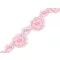 Csipke 3D virág gyönggyel szélessége 30 mm - 5 pink 