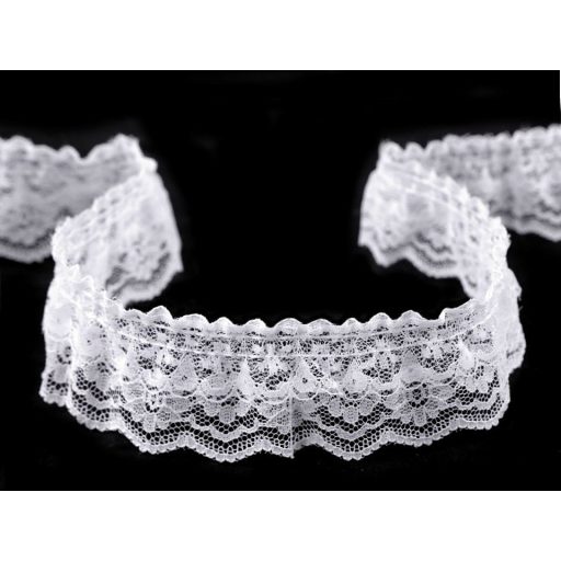 Műszál csipke dupla fodor szélessége 40 mm