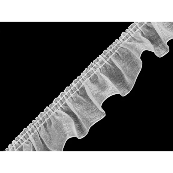 Rugalmas organza széles 40 mm - fehér (50,4 m-os csomagolás) Rugalmas organza széles 40 mm - fehér (50,4 m-os csomagolás)