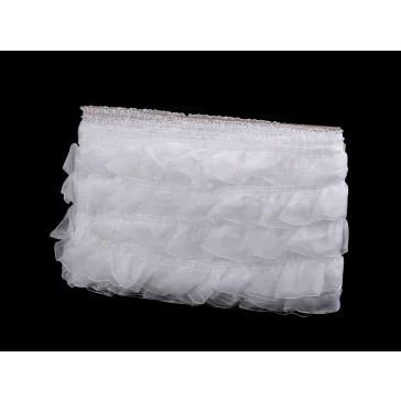   Rugalmas organza széles 40 mm - fehér (50,4 m-os csomagolás)