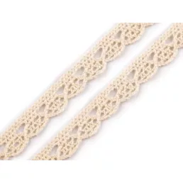 Pamut csipke szalag széles 10 mm; 14 mm