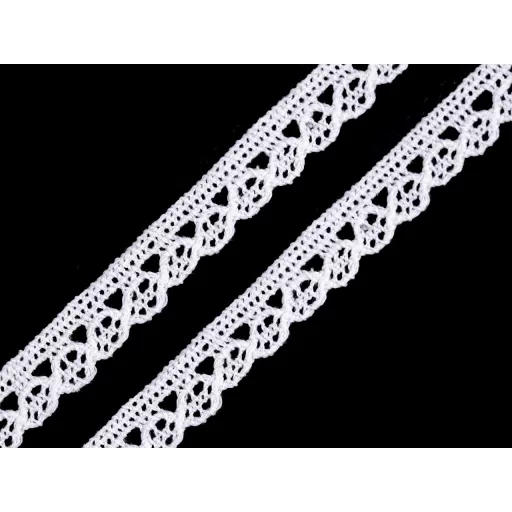 Pamut csipke szalag széles 10 mm; 14 mm