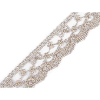 Hímzett csipke monofil szálon, szélessége 40 mm