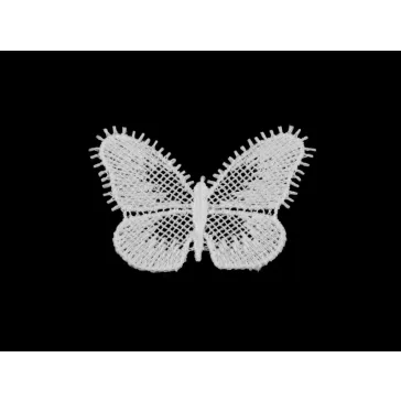   textil aplikáció / felvasalható csipke pillangó - 2 Off White (10 db-os csomagolás)