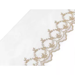 Hímzett csipke monofil műszálas lurexszel 17 cm