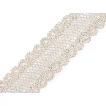   Pamut csipke / pálcás bélés szélessége 50 mm - 2 bézs világos (40,5 m-os csomagolás)