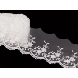 Hímzett csipke monofil alapon 70 mm