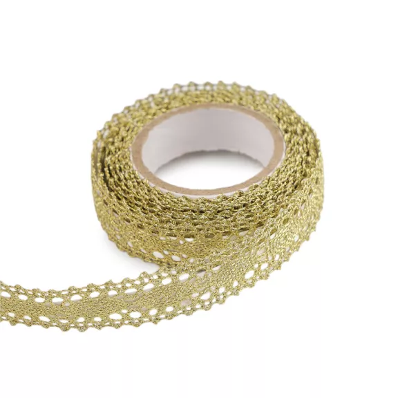 Csipke öntapadós széles 15 mm metalikus - 3 világos arany (1 db-os csomagolás) Csipke öntapadós széles 15 mm metalikus - 3 világos arany (1 db-os csomagolás)
