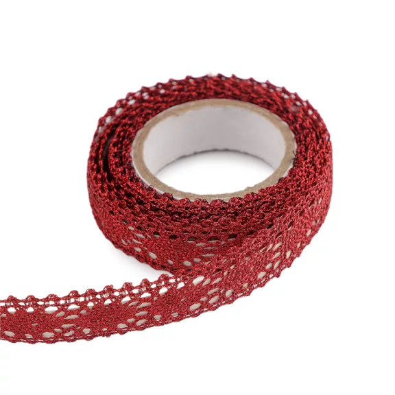 Csipke öntapadós széles 15 mm metalikus - 5 piros (1 db-os csomagolás) Csipke öntapadós széles 15 mm metalikus - 5 piros (1 db-os csomagolás)