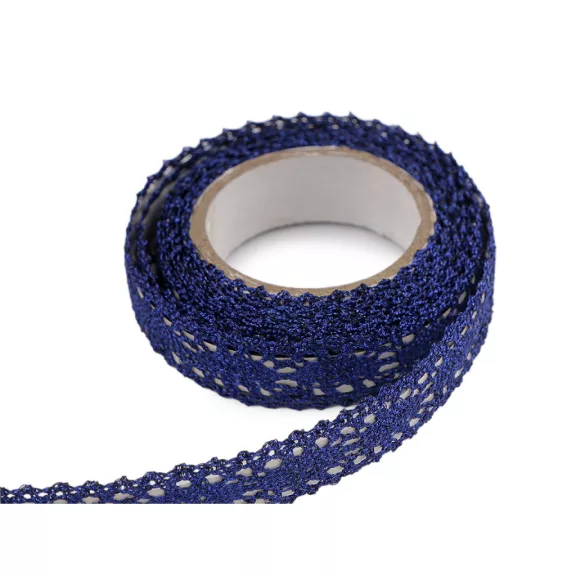 Csipke öntapadós széles 15 mm metalikus - 9 tengerészkék (5 db-os csomagolás) Csipke öntapadós széles 15 mm metalikus - 9 tengerészkék (5 db-os csomagolás)