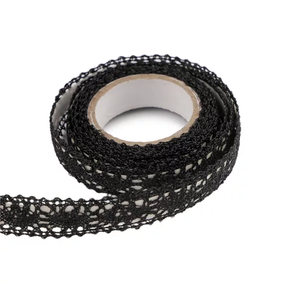 Csipke öntapadós széles 15 mm metalikus - 12 fekete (5 db-os csomagolás) Csipke öntapadós széles 15 mm metalikus - 12 fekete (5 db-os csomagolás)
