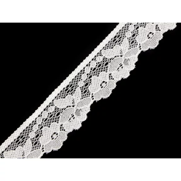 Elasztikus csipke műszálas 28 mm - 1 fehér (25,2 m-es csomagolás) Elasztikus csipke műszálas 28 mm - 1 fehér (25,2 m-es csomagolás)