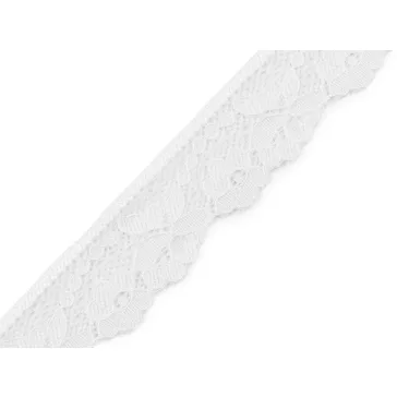   Elasztikus csipke műszálas 28 mm - 1 fehér (50,4 m-os csomagolás)