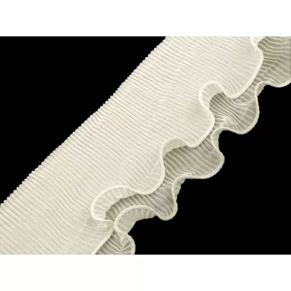 Dupla pliszírozott fodor 90 mm-es szélesség - 2 krém világos Dupla pliszírozott fodor 90 mm-es szélesség - 2 krém világos